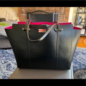 Large Kate Spade Black tote w pink interior.